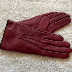 Coach red leather gloves size 8